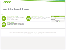 Tablet Screenshot of helpdesk.acer.com.au